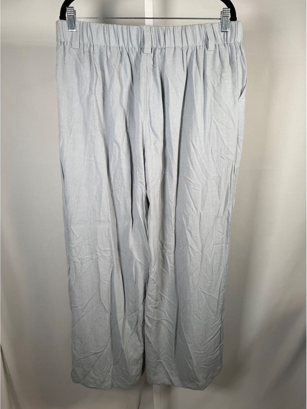 High Waisted Wide Leg Flowy Palazzo Casual Linen-Feel Pants Quarry Size XL - Picture 4 of 8
